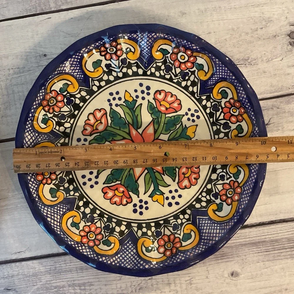 Pottery Barn Del Sol Melamine Dinner Plates Mixed Patterns 10.25